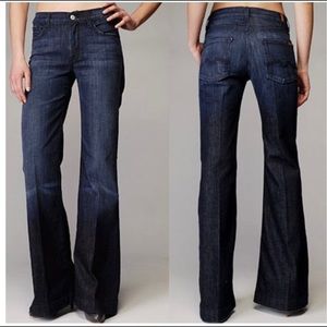 7FAM dark wash Ginger flare jeans